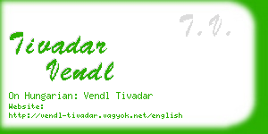 tivadar vendl business card